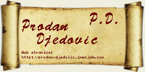 Prodan Đedović vizit kartica